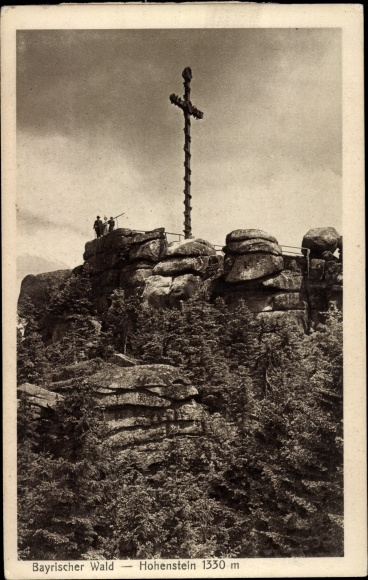 Ak Hohenstein Kirchensittenbach in Mittelfranken Bayern, Gipfelkreuz, Bayerischer Wald