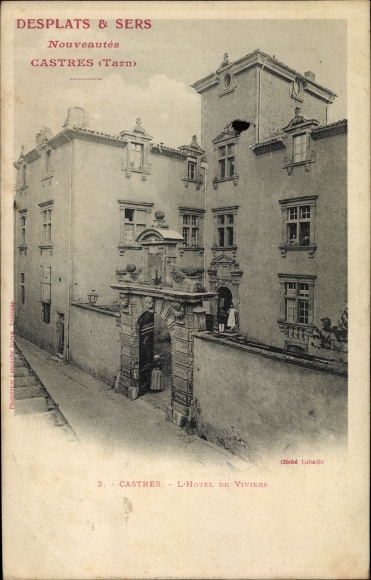 Postcard Castres Tarn, The Hotel de Viviers