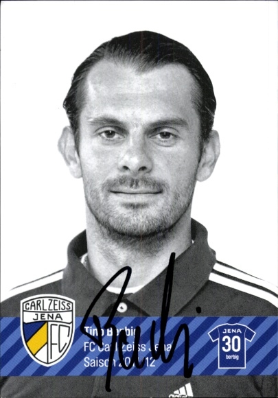 Autogrammkarte Fußballer Tino Berbig, FC Carl Zeiss Jena, Autogramm