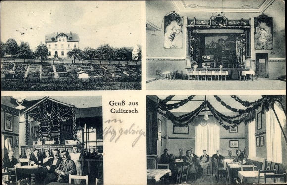 Postcard Culitzsch Wilkau Haßlau in Sachsen, inn, interior view