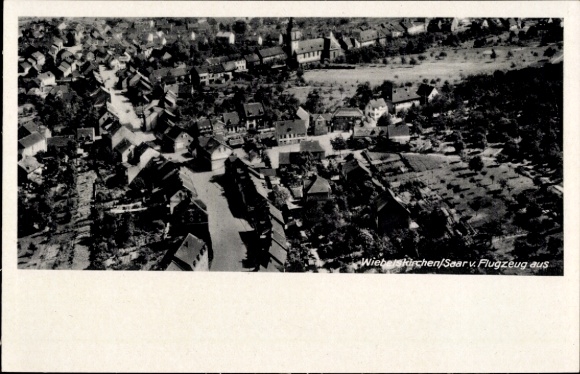 Postcard Wiebelskirchen Neunkirchen in Saarland, aerial photograph, colonial goods