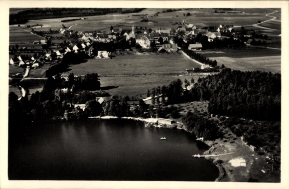 Ak Buxheim in Schwaben, Weiherhaus, Fliegeraufnahme