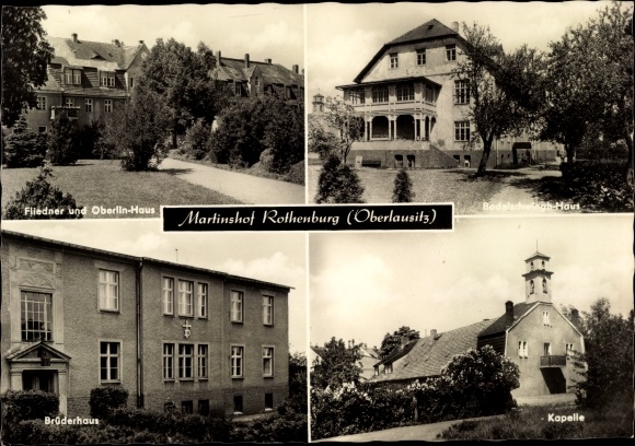 PC Rothenburg Oberlausitz, Martinshof, Bodelschwingh house, Oberlinhaus, chapel, brothers&#39; house