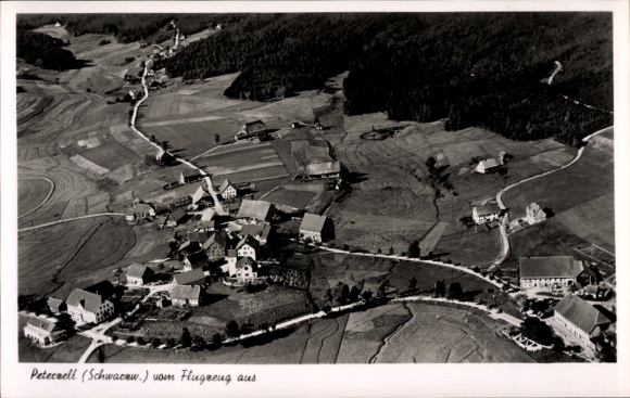 Ak Peterzell Sankt Georgen im Schwarzwald, Fliegeraufnahme