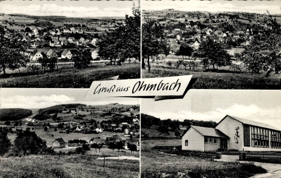 Ansichtkaart Ohmbach in de Pfalz, panorama, gedeeltelijk uitzicht