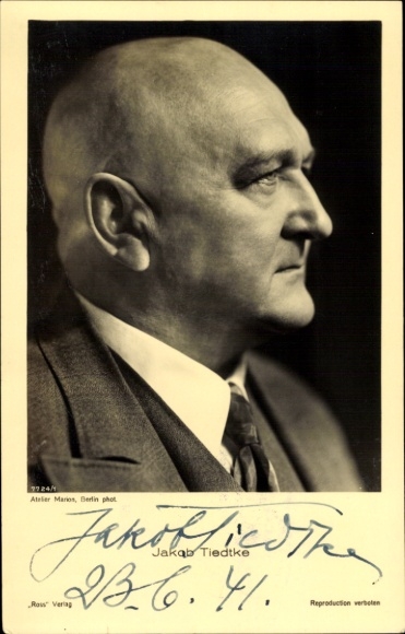 Ak Schauspieler Jakob Tiedtke, Autogramm