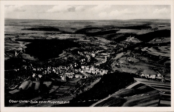 Ak Sulz am Eck Wildberg, Obersulz, Untersulz, Fliegeraufnahme
