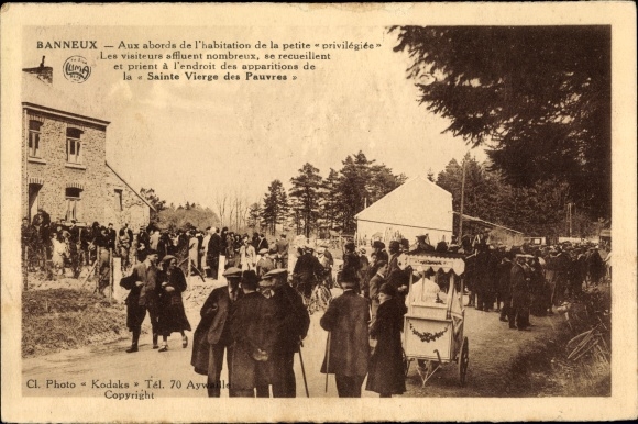 Postcard Banneux Liège Lüttich Wallonien, Blessed Virgin of the Poor, Pilger