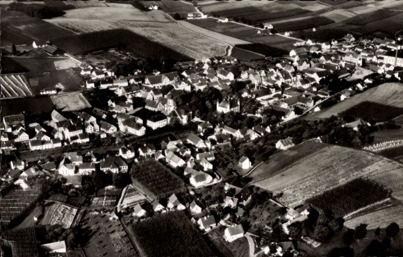 Postcard Au in the Hallertau Upper Bavaria, aerial photograph of the place