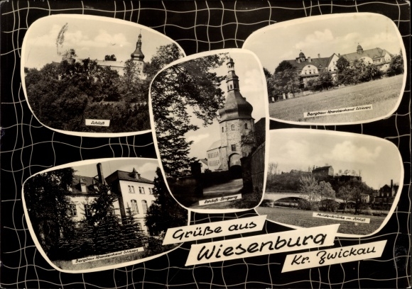 Ak Wiesenburg Wildenfels in het Ertsgebergte, kasteel, mijnziekenhuis