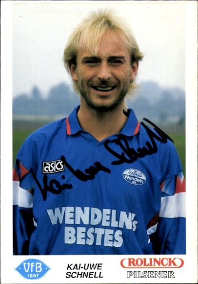 Autogrammkarte Fußballer Kai Uwe Schnell, VFB Oldenburg, Autogramm