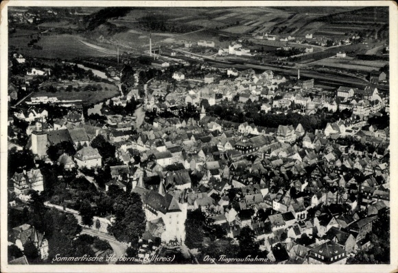 PC Herborn in Hesse, partial view, aerial photo
