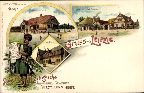 lito Leipzig w Saksonii, Saksonia. Czw. Wystawa Przemysłowo-Handlowa 1897, dom kultury