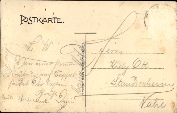 Postcard Cappel Lippstadt in Westphalia?, inn, church