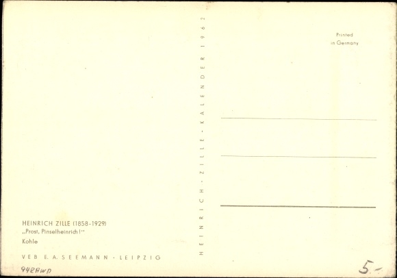 Artist Postcard Zille, H., Prost, Pinselheinrich