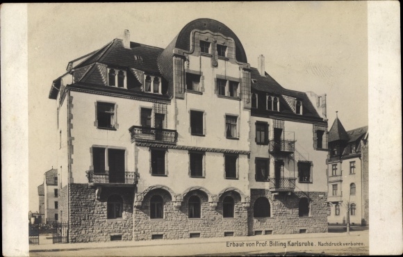 Art Nouveau PC Karlsruhe in Baden, villa, Melanchthonplatz, builder Prof. Billing