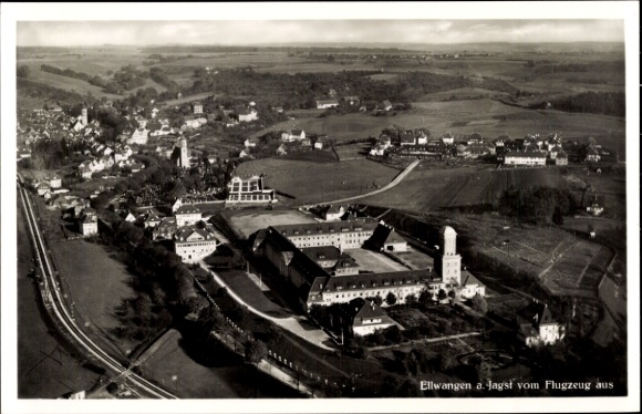 Postcard Ellwangen a. Jagst Ostalbkreis, aerial photograph