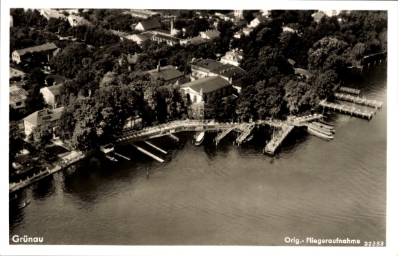 Ak Berlin Köpenick Grünau, Fliegeraufnahme