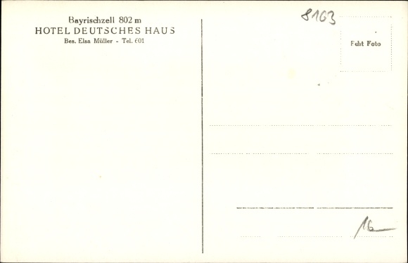 PC Bayrischzell in the Mangfall Mountains in Upper Bavaria, Hotel Deutsches Haus, owned by Elsa Müller