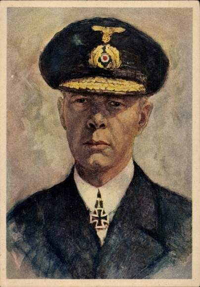 Artysta KP Graf, Oskar, Admiral Günther Lütjens, Portret, Marynarka Wojenna, Odznaczony Krzyżem Rycerskim