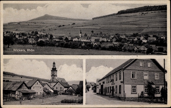Ak Wickers Hilders in der Rhön, Gasthaus zum Engel, totaaloverzicht van het dorp