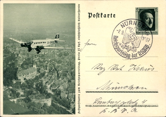 Ganzachen Ak Junkers Ju 52 Immelmann II, D 2600, Lufthansa, Hitlers Privatflugzeug