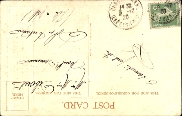 Artist Postcard Right, Boy in Love, Declaration of Love, Woman, Heart