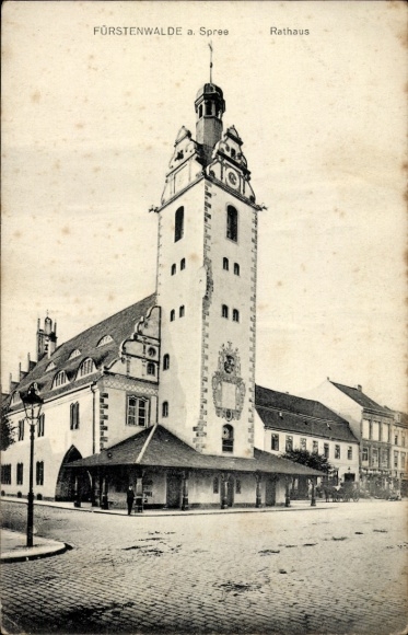Postcard Fürstenwalde an der Spree, town hall, view, architecture, street scene
