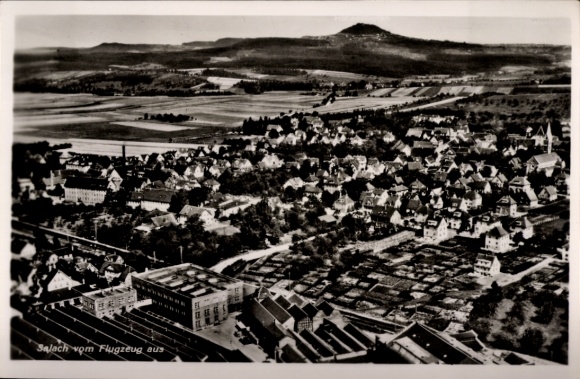 Postcard Salach in the Filstal, aerial photograph