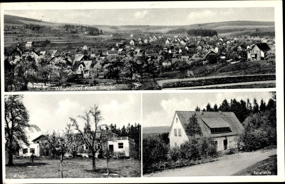 Postcard Wilgersdorf Wilnsdorf district of Siegen, Noaheim, first floor, view of the town