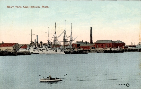 Postkaart Charlestown Boston Massachusetts VS, Navy Yard