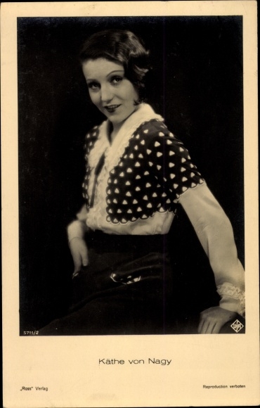 Postcard actress Käthe von Nagy, portrait, Ross Verlag 5711/2