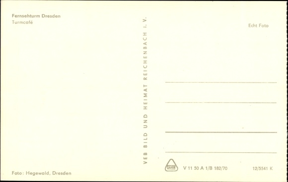 Postcard Dresden Wachwitz, tower café in the television tower, interior view