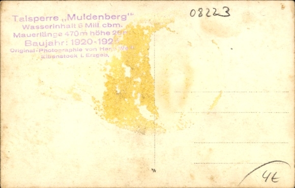 Postcard Muldenberg Grünbach in Vogtland, Muldenberg Dam