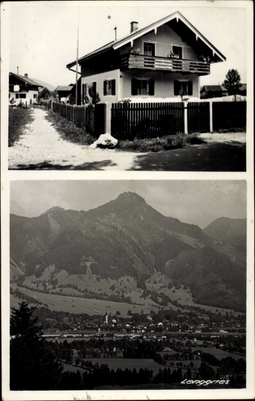 PC Lenggries in Upper Bavaria, view of the town, part of a residential building