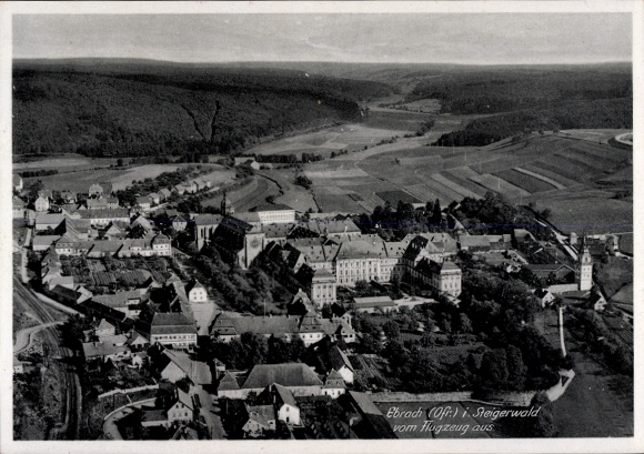 Postcard Ebrach in the Steigerwald Upper Franconia, aerial photograph