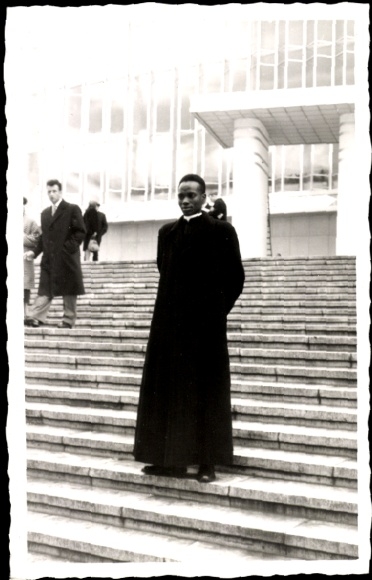 Postcard Actor, Portrait, Priest, Stairs
