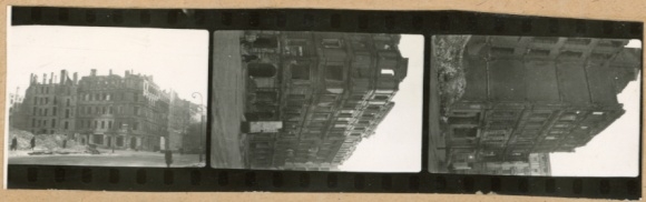 Contact print photos Berlin Kreuzberg, Hagelbergerstraße, reburial of a corpse, 3 photos approx. 4x2 cm