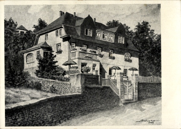 Artist Postcard Schulte, Runkel an der Lahn, Hotel Hubertus