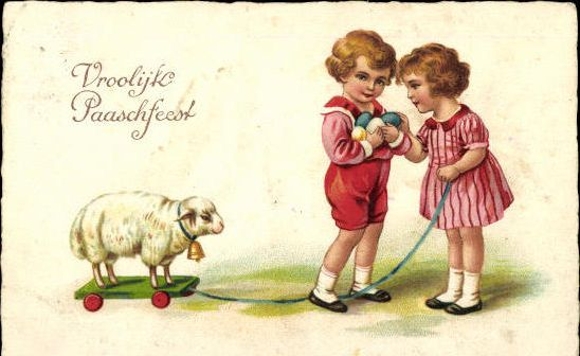 Set of 50 AK Easter chicks, lambs, religion etc.
