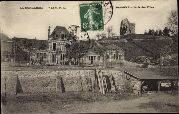 Postcard Brionne Eure, Girls&#39; School
