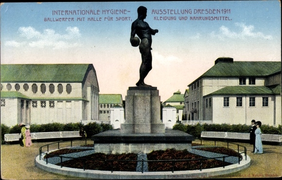 KP Dresden, Int. Wystawa higieniczna 1911 r., miotacz piłek, hala sportowa, odzieżowa i gastronomiczna