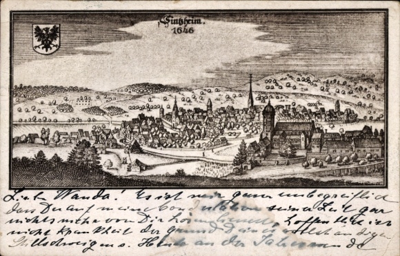 PC Sinsheim in Baden, city view, year 1646