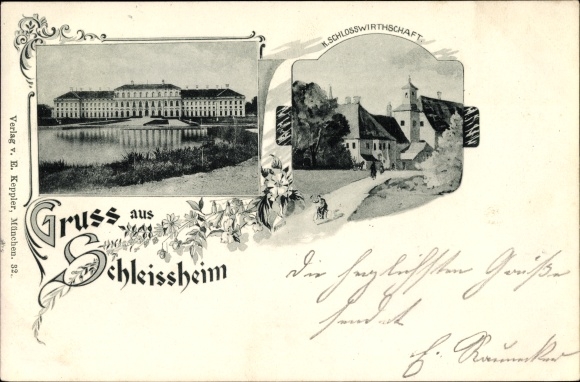 Passepartout Ak Oberschleißheim in Oberbayern, Ansichten von der Königl. Schlosswirtschaft