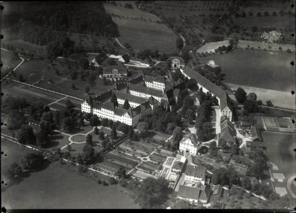 Photo Salem in the Bodenseekreis Baden, Salem Castle, aerial photograph