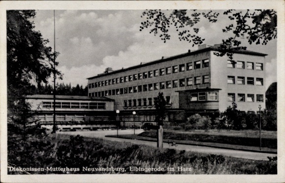 Postcard Elbingerode Oberharz am Brocken, Deaconess Motherhouse Neuvandsburg, modern architecture