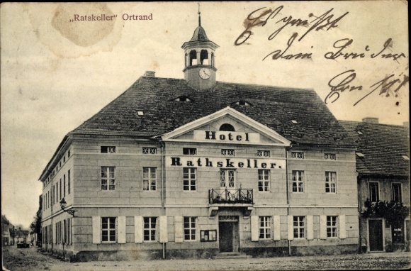 Postcard Ortrand in Niederlausitz, Hotel Ratskeller