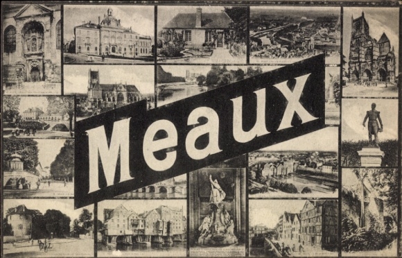 Ak Meaux Seine-et-Marne, Eglise, Monument, Hotel de ville