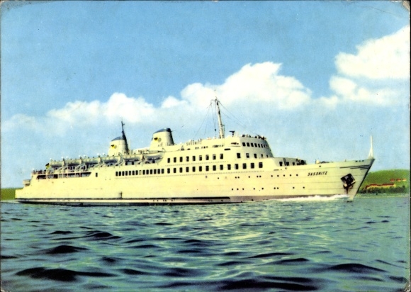 Ak MS Sassnitz, Eisenbahnfährschiff der Deutschen Reichsbahn