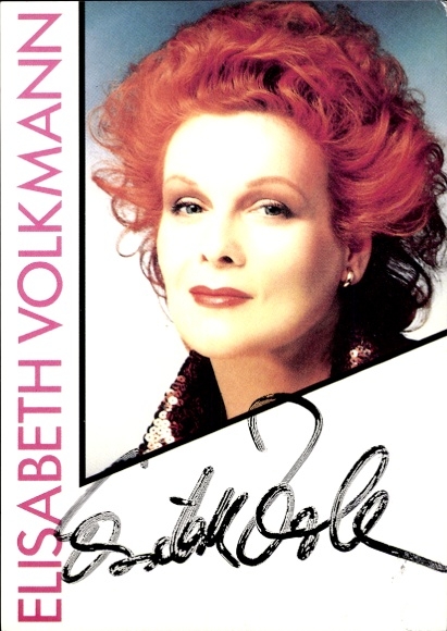Postcard actress Elisabeth Volkmann, portrait, autograph